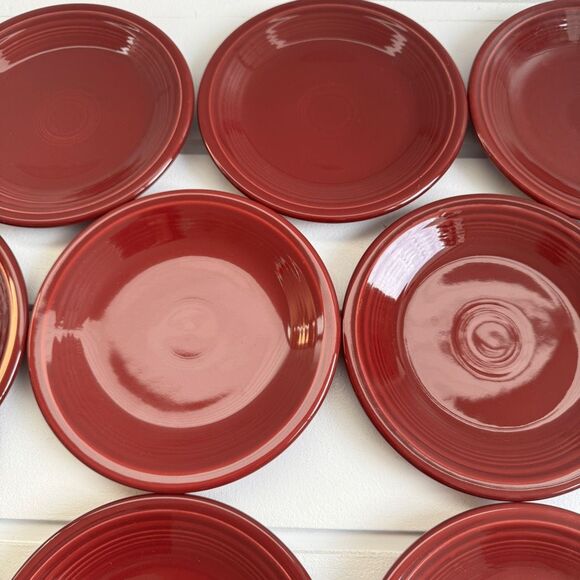 Fiestaware Lot of 14 Cinnabar 7.25" Classic Rim Salad Plates - Picture 8 of 14